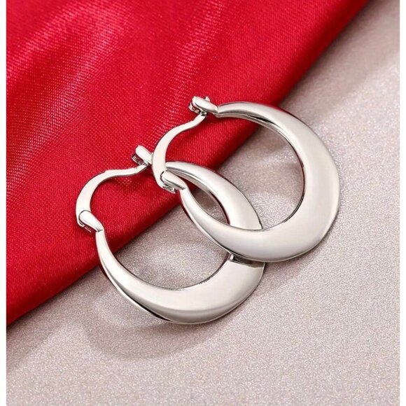 Sterling Silver Hoop Earrings - Picture 1 of 4